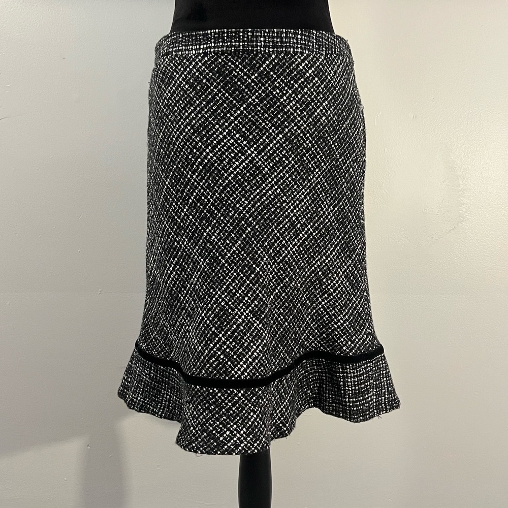 GAP Black and White Tweed A-Line Skirt Academia Classic